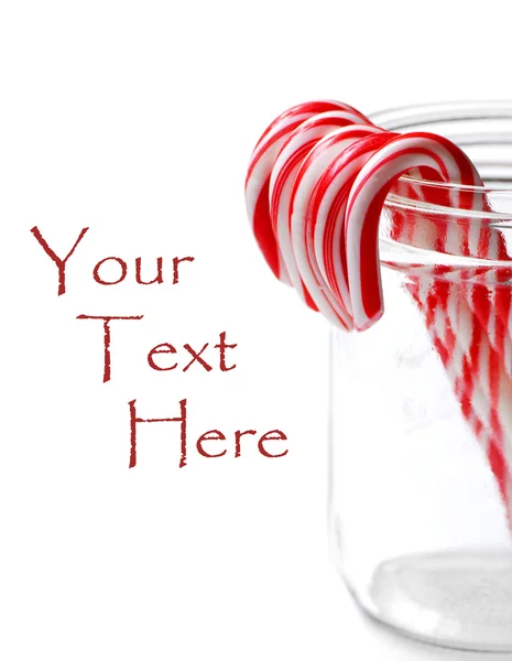 Candy Canes in Jar — Stock Photo, Image