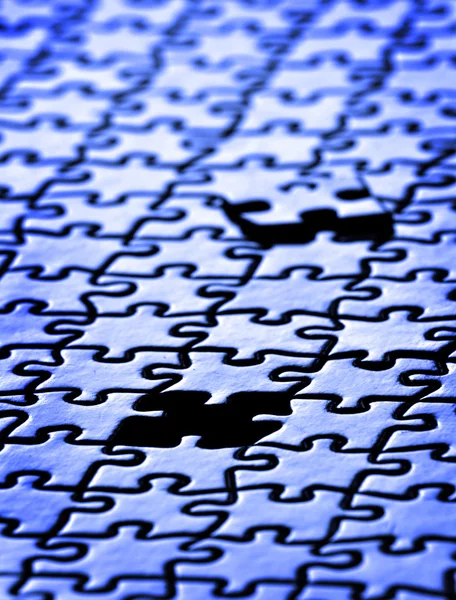 Pedaços de puzzle concluídos — Fotografia de Stock