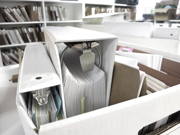 Box of Binders and Files — Stock Photo, Image