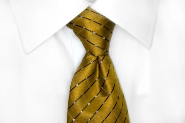 Camisa blanca corbata de oro —  Fotos de Stock