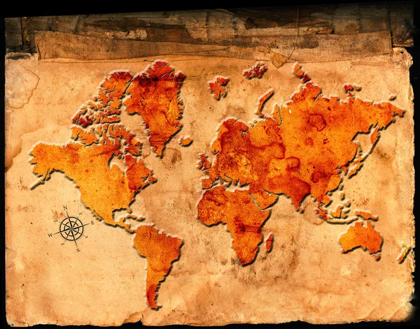Antyczna mapa świata — Zdjęcie stockowe