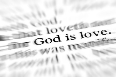Zoom God is Love Scripture in Bible clipart