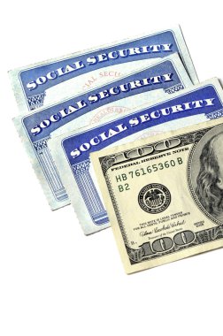 Social Security Cards and Cash Money clipart