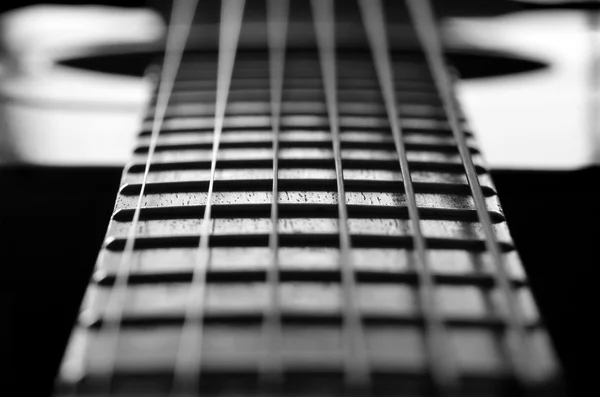 Closeup of Guitar Strings and Frets — Stock Photo, Image