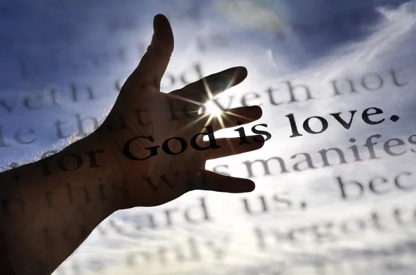 God is Love Scripture in Bible — Stock Photo, Image