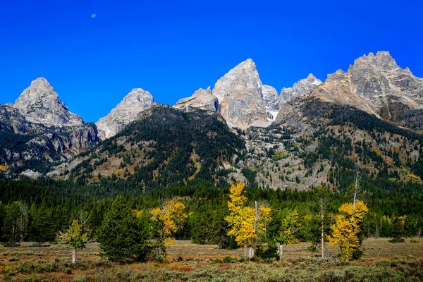 Scenic View Tetons Teton Mountains Granite Peaks American West Wyoming — Stock Photo, Image