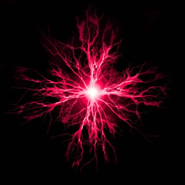 Explosion Pure Power Electricity Dark Red Plasma Electrical Energy — Stock Photo, Image