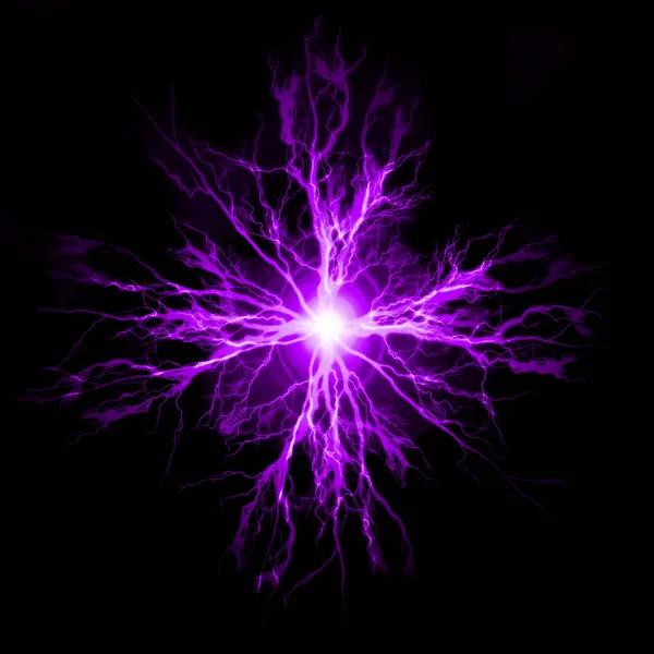 Explosion Pure Power Electricity Dark Purple Plasma Electrical Energy — Stock Photo, Image