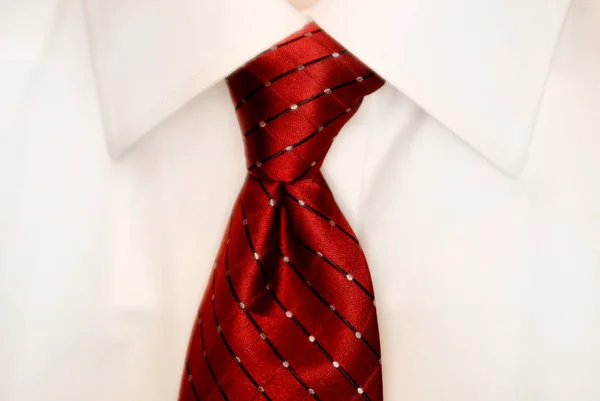 White Dress Shirt Red Power Tie Business Formal Weal — Stock Photo, Image