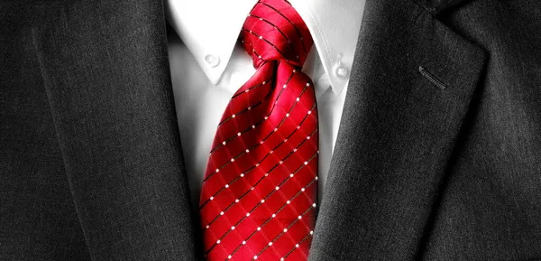 Zakelijk Pak Wit Shirt Rode Stropdas Voor Formele Kleding — Stockfoto