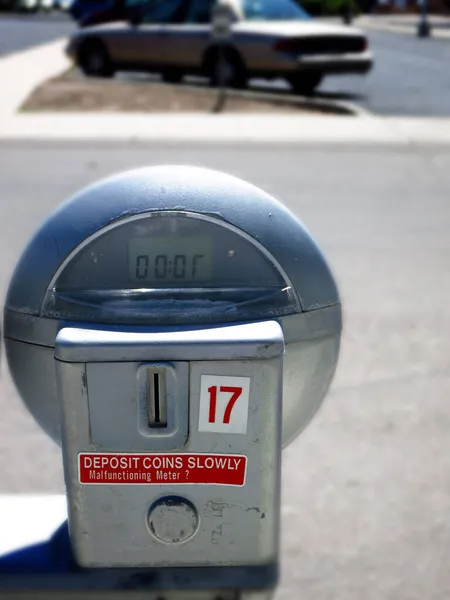 Detail Parking Meter Cars Lot Using Coins Pay Park — Stock Photo, Image