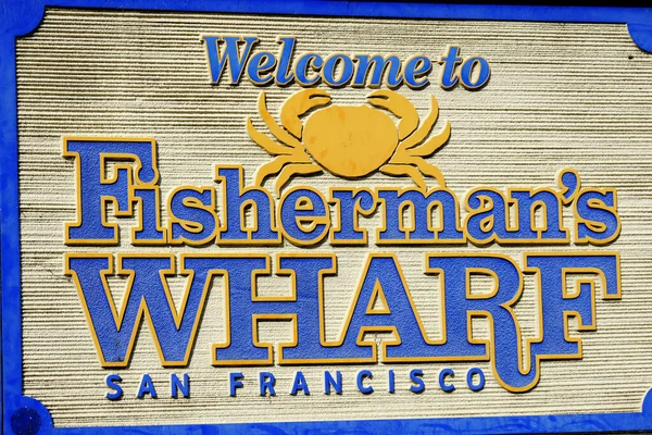 Знак Рыбак Карлик Туристическом Туризме Сан Франциско — стоковое фото
