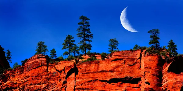 Rote Felsklippen Zions Nationalpark Utah Erkunden Wildnis Zerklüftete Berge Mit — Stockfoto