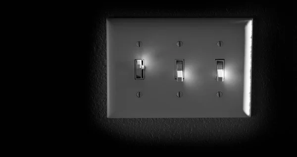 Light Power Switch Wall Highlights — Stock Photo, Image