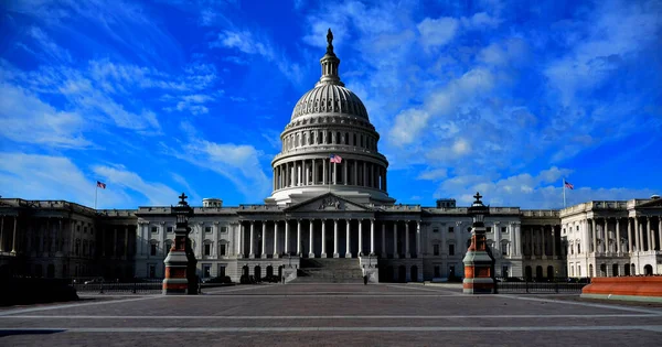 Edificio Del Capitolio Los Estados Unidos Whashington Con Bandera — Foto de Stock