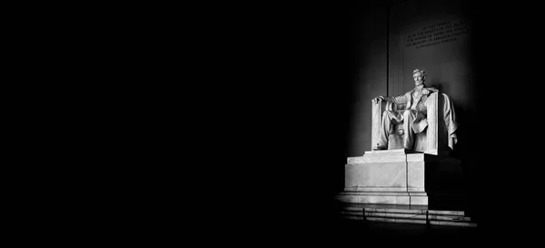 Abraham Lincoln Memorial Washington Con Copyspace Nero — Foto Stock