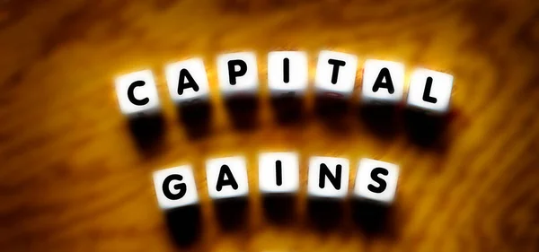 Capital Gains Tax Spelled Out Payment Government Investment Real Estate — Stock Photo, Image