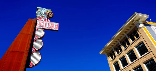 Old Textured Chief Theater Sign Pocatello Idaho United States — Stock Photo, Image