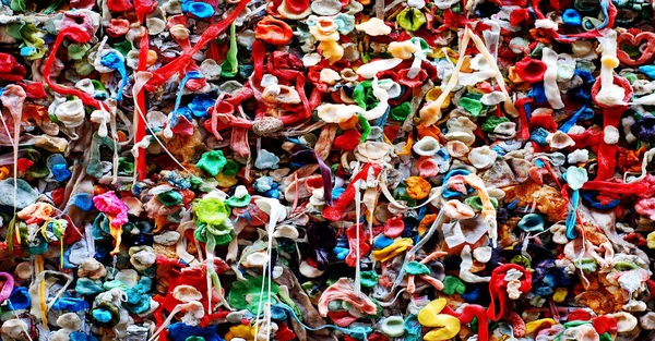 Seattle Washington Famous Gum Wall Detail Colors Tourist Attraction Textures — Stock Photo, Image