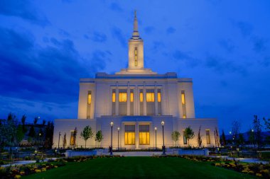 Pocatello Idaho LDS Tapınağı İsa 'nın Mormon Kilisesi Kutsal Din Binası