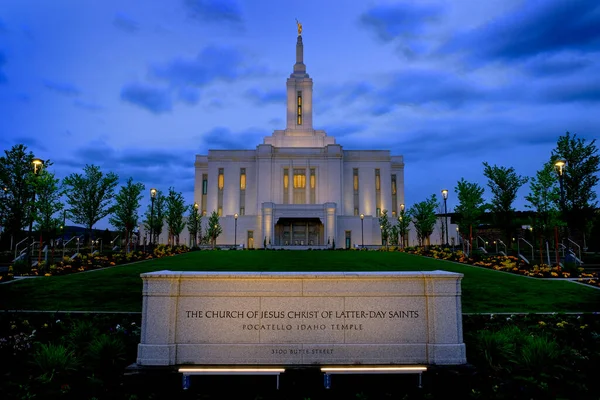 Pocatello Idaho Lds Templo Edifício Igreja Mórmon Jesus Cristo Sagrado — Fotografia de Stock