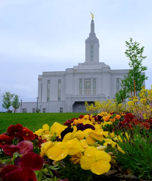 Pocatello Idaho Lds Templo Edifício Igreja Mórmon Jesus Cristo Sagrado — Fotografia de Stock