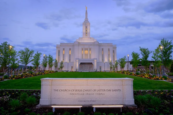 Pocatello Idaho Lds Temple Building Mormon Church Jesus Christ Holy — 스톡 사진