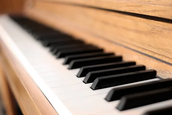 Clés Pour Piano Sur Vieil Instrument Musique Avec Ton Sépia — Photo