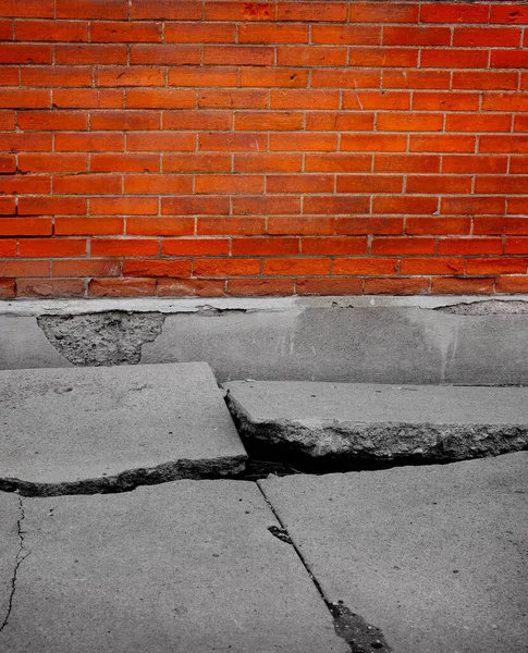 Broken sidewalk concrete crack dangerous cracked