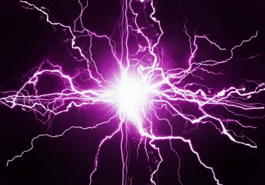 Mor plazma saf enerji ve güçlü elektrik gücü.