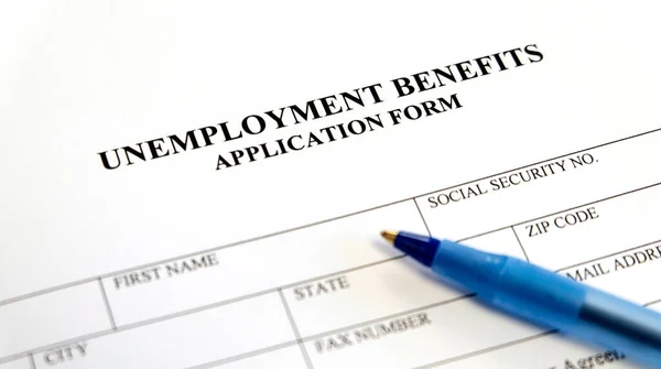 Written Unemployment Benefits Application Form — Stock Photo, Image