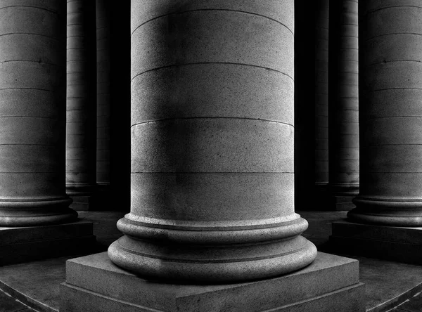 Columnas Sobre Edificio Antiguo Banco Edificio Arquitectura Del Palacio Justicia —  Fotos de Stock