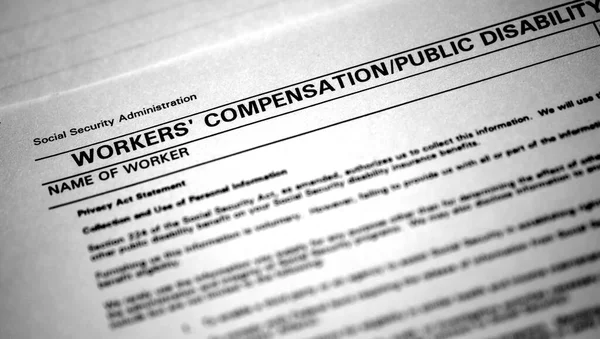 Workers Compensation Forms Injured Job Seeking Help — Stock Photo, Image