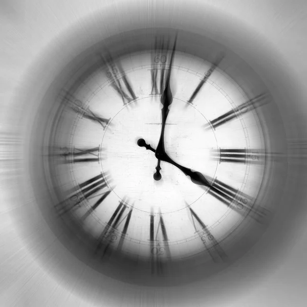 Zoom Blur Old Clock Representing Speed Fast Passing Time — Foto de Stock