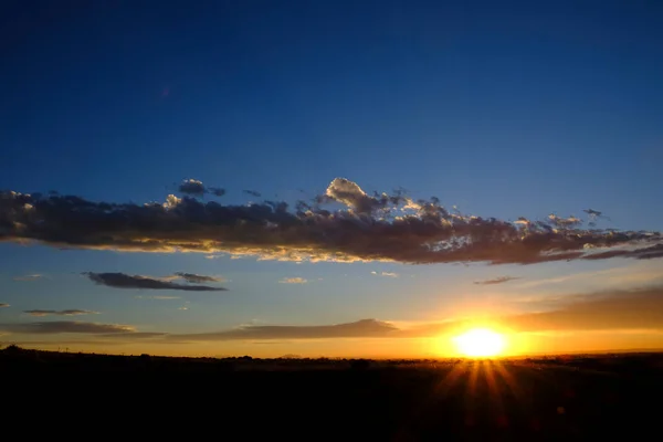 Sunrise Sunset Sun Set Rise Sunstar Rays Golden Light Clouds — Photo