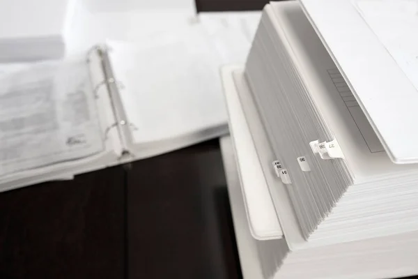 Binders Desk Office Work Business Education Organized Paperwork Folders — Fotografia de Stock