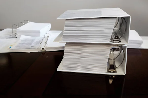 Binders Desk Office Work Business Education Organized Paperwork Folders — Stockfoto