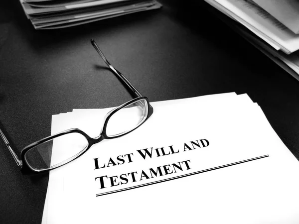 Bewijs Van Testament Testament Estate Planning Documenten Het Bureau Met — Stockfoto