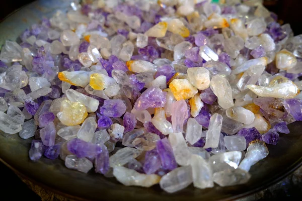 Amethyst White Purple Semi Precious Gem Stones Jewels — Stock Photo, Image