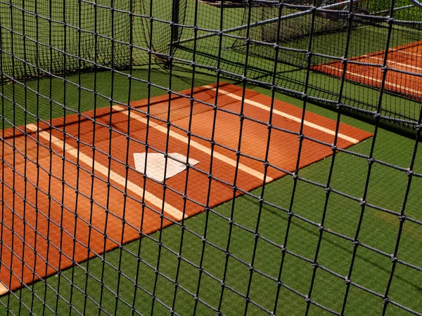 Baseball Practice Area Fence Home Plate Warm Pitching — Stock fotografie
