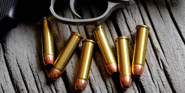 Handgun Cylinder Bullets Revolver Ammunition Pistol Loaded — Stock Photo, Image