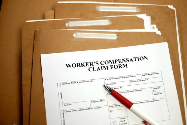 Workers Compensation Claim form on files complaint for work injury