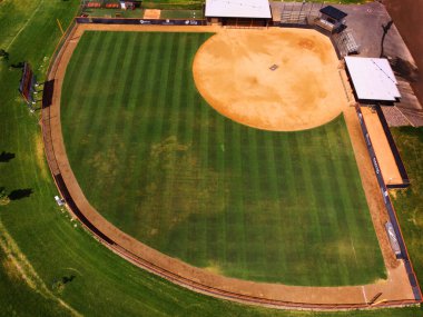 Baseball diamond field aerial view from drone for competition