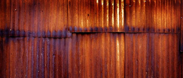 Detalhe Textura Parede Metal Enferrujado Aço Ondulado — Fotografia de Stock