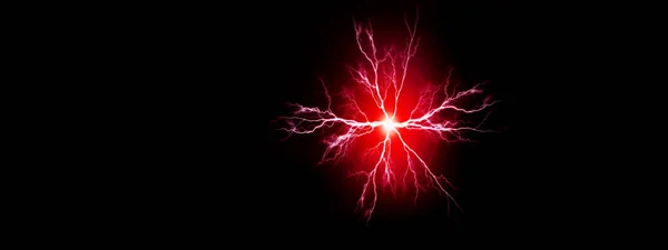 Explosión Energía Pura Electricidad Roja Oscuridad —  Fotos de Stock