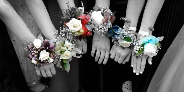 Girls with Corsage Flowers for Prom Dresses Beautiful