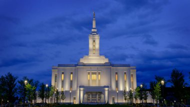 Pocatello Idaho LDS Tapınağı İsa 'nın Mormon Kilisesi Kutsal Din Binası