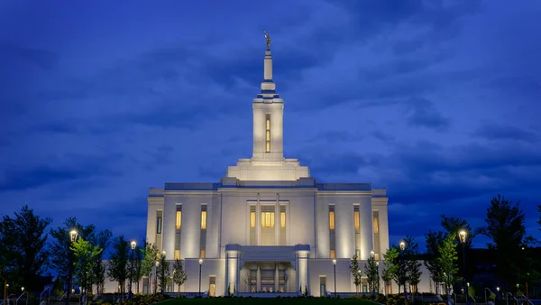 Pocatello Idaho Lds Tapınağı Nın Mormon Kilisesi Kutsal Din Binası — Stok fotoğraf