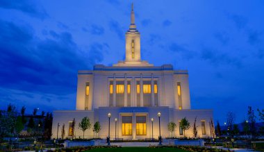 Pocatello Idaho LDS Tapınağı İsa 'nın Mormon Kilisesi Kutsal Din Binası