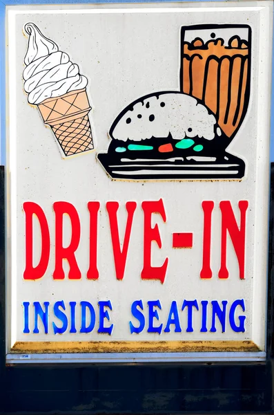 Old vintage drive in sign for food Cafe drive-in